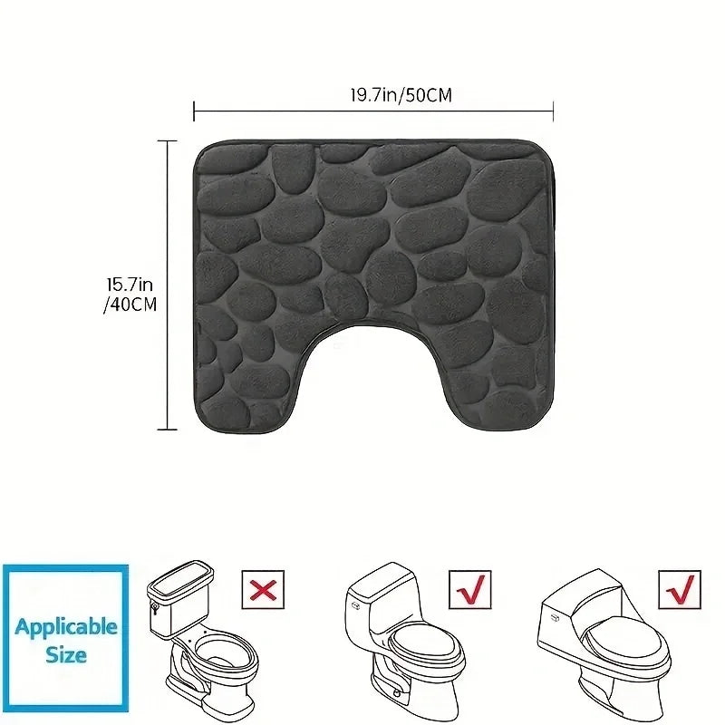 Washroom toilet foot mat U-shaped