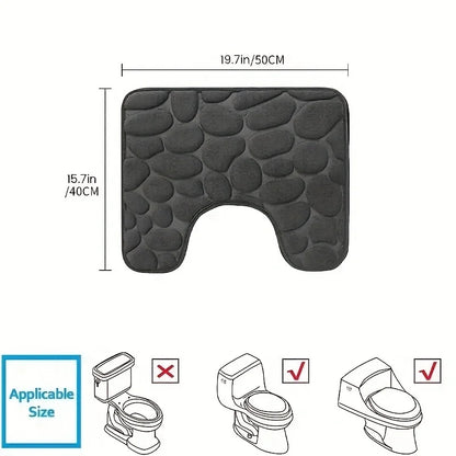 Washroom toilet foot mat U-shaped