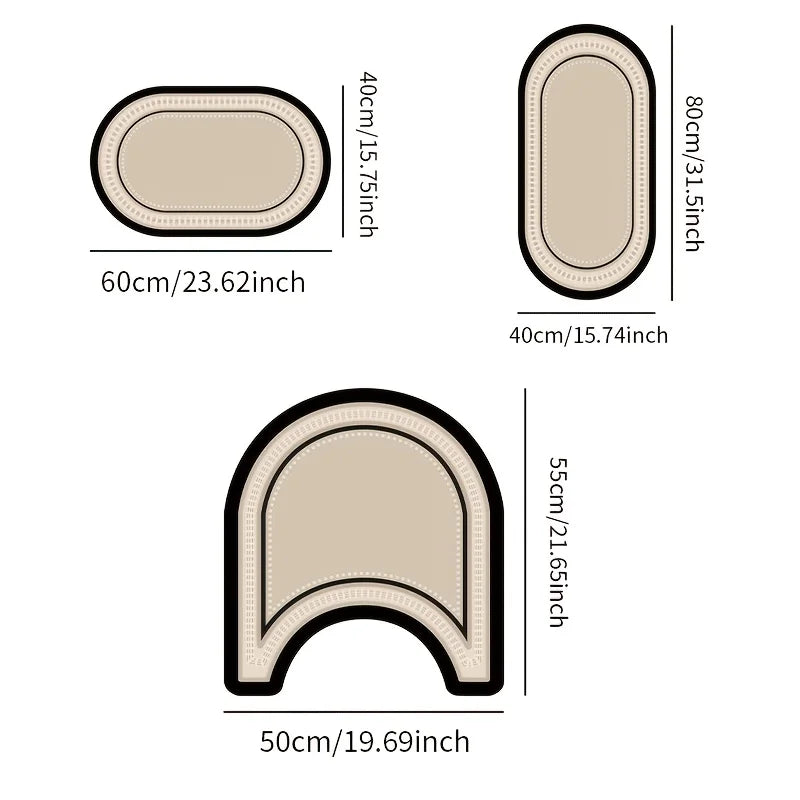 Bathroom floor mat three sets of absorbent