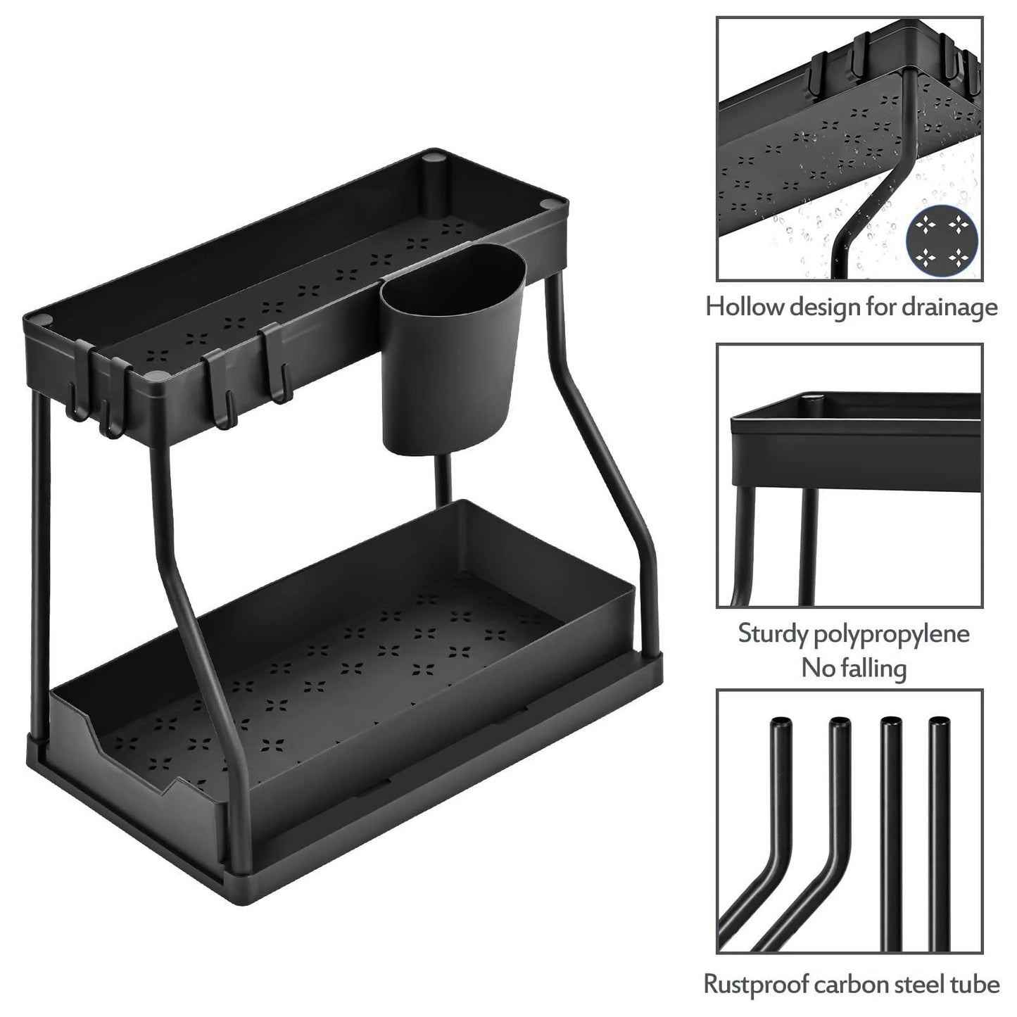 Kitchen storage rack - movable drawers