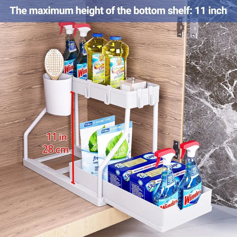 Kitchen storage rack - movable drawers