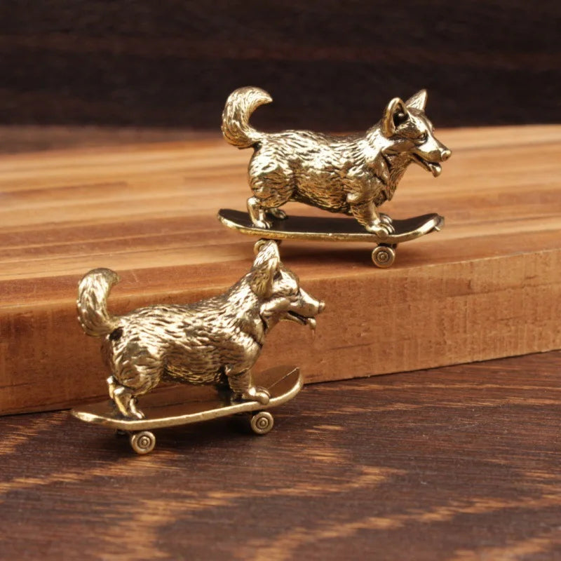 Skateboard Dog Figurine Home Decor