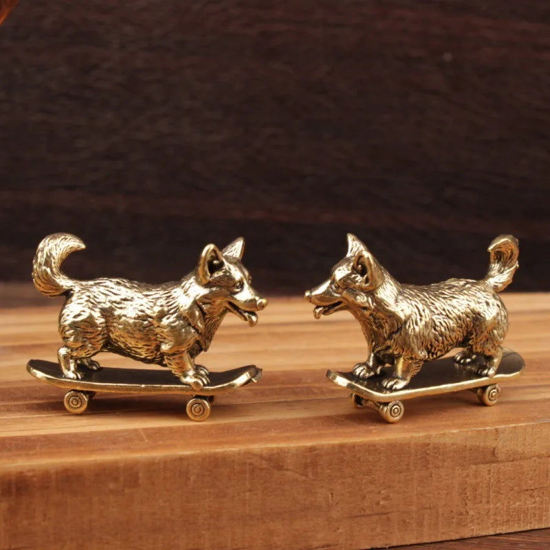 Skateboard Dog Figurine Home Decor