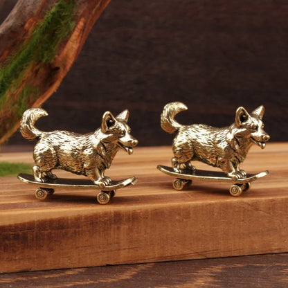 Skateboard Dog Figurine Home Decor