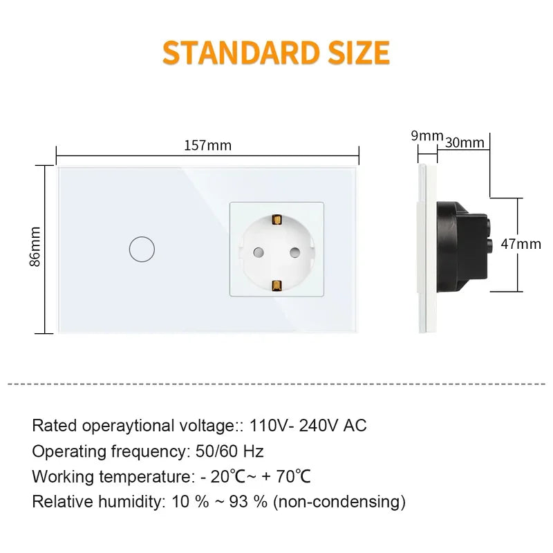 Bingoelec White Light Touch Switch