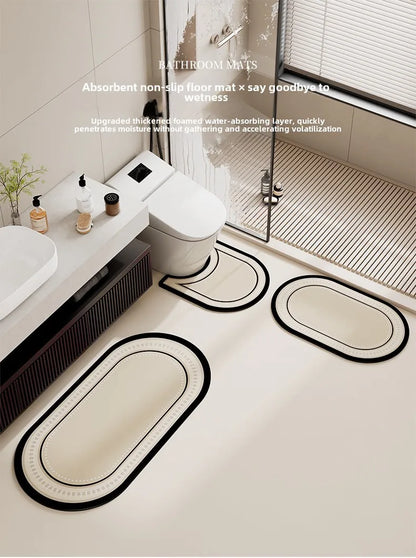 Bathroom floor mat three sets of absorbent