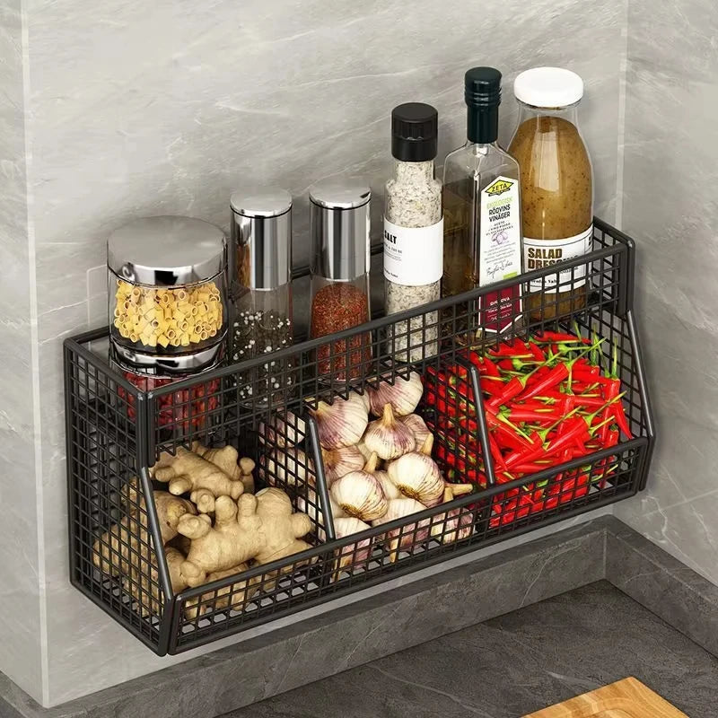 Kitchen Storage Rack with Three Compartments