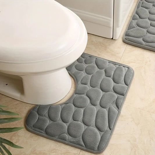 Washroom toilet foot mat U-shaped