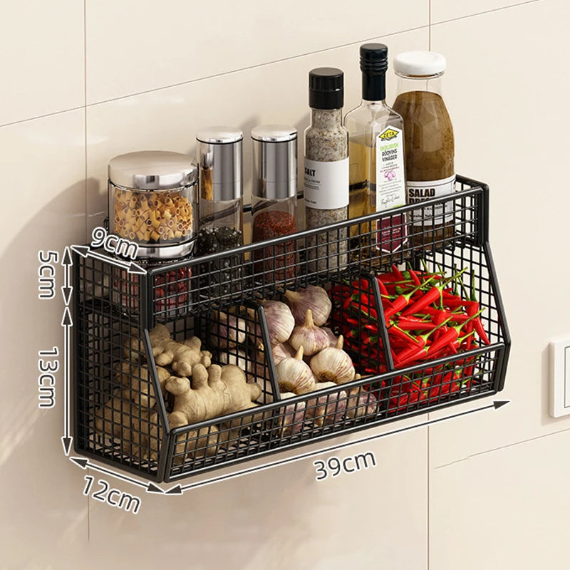Kitchen Storage Rack with Three Compartments