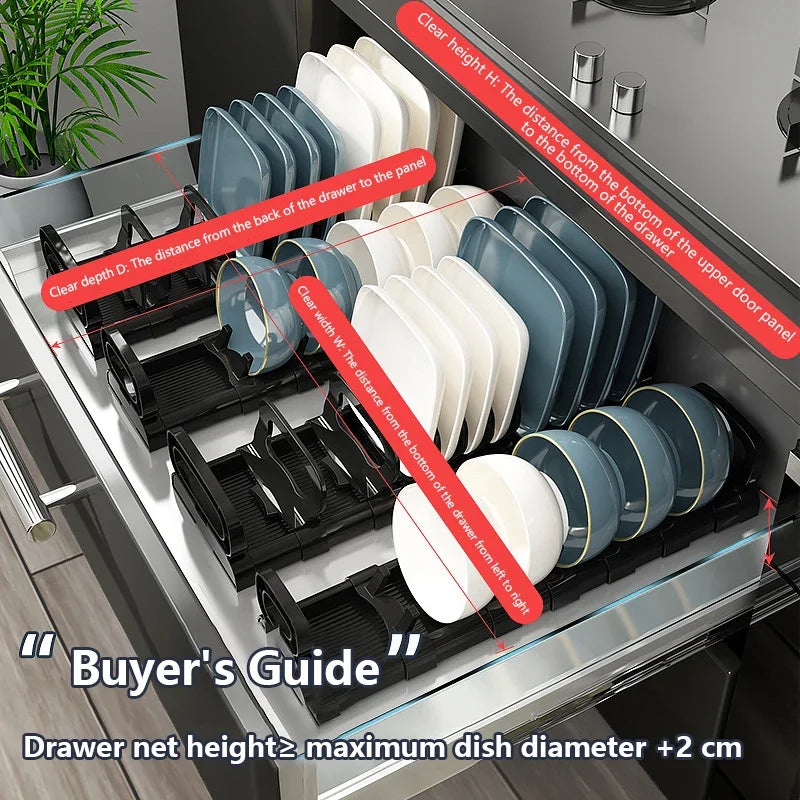 Cabinet Dish Storage Rack Drawer